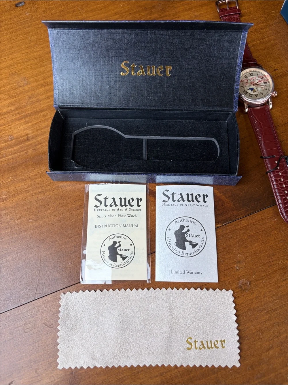 Stauer Moon Phase Rose Gold Finished Watch 20390